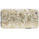 Gold und Weiß, Vintage Blütenpalisley Case-Mate iPhone Hülle (Rückseite Horizontal)