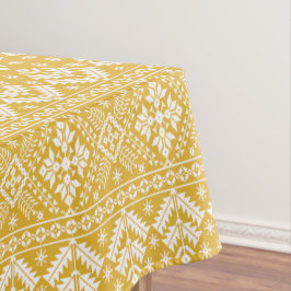 Gold und Weiß Weihnachtsmesse Isle Pattern Tischdecke