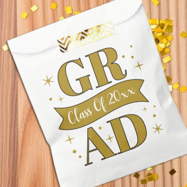 Gold- und weiße Abschlussfeier Geschenktütchen (Von Creator hochgeladen)