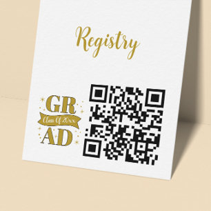 Gold- und weiße Abschlussfeier-Registrierungswebsi Begleitkarte