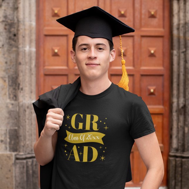 Gold- und weiße Abschlussfeier T-Shirt (Von Creator hochgeladen)