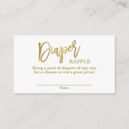 Gold und weiße Babydusche Windeln Windeln Begleitkarte