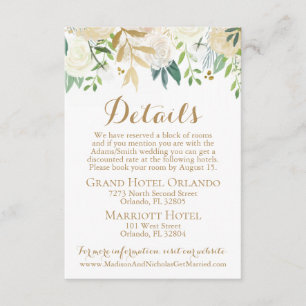 Gold und weiße begleitkarte