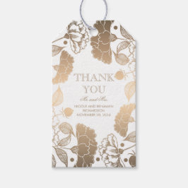 Gold und Weiße Blumenkranke - Hochzeiten von Peoni Geschenkanhänger