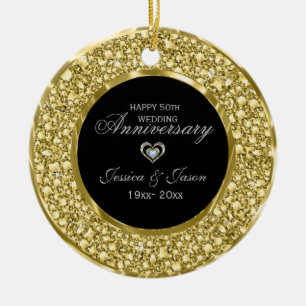 Gold und weiße Diamanten Silberherz Keramik Ornament