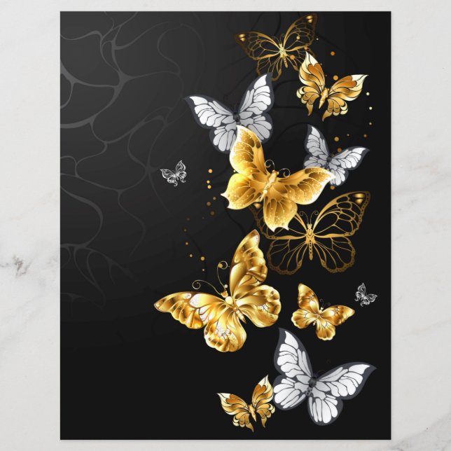 Gold und weiße Schmetterlinge (Vorderseite)