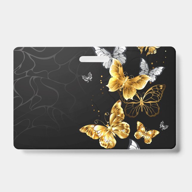 Gold und weiße Schmetterlinge Ausweis (Vorderseite)