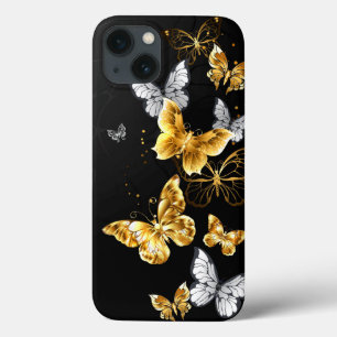Gold und weiße Schmetterlinge Case-Mate iPhone Hülle