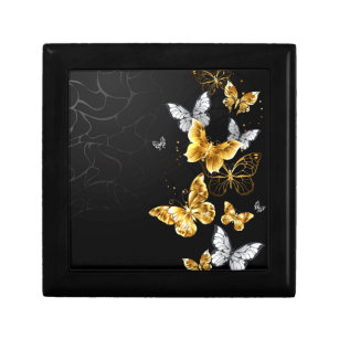 Gold und weiße Schmetterlinge Erinnerungskiste