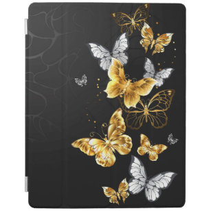Gold und weiße Schmetterlinge iPad Hülle