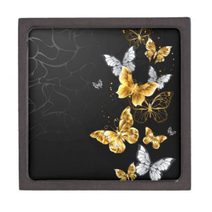 Gold und weiße Schmetterlinge Kiste