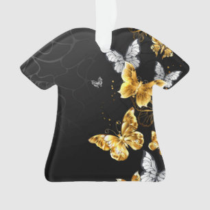 Gold und weiße Schmetterlinge Ornament