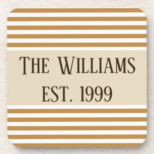 Gold und weiße Streifen Getränkeuntersetzer