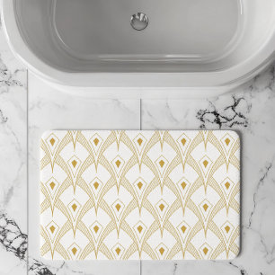 Gold- und weißer Art-Deco-Nahtlosmuster 3 Badematte