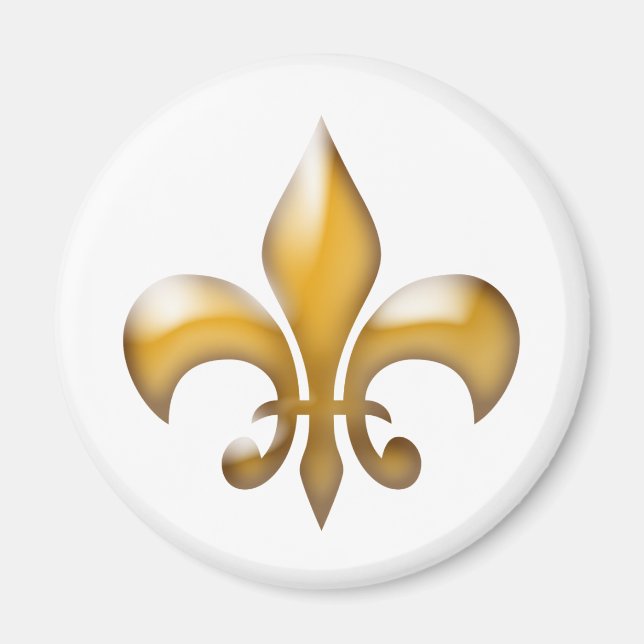 Gold und weißer klassischer Lilien-Magnet Magnet (Vorne)
