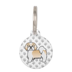 Gold- und Weißer Lhasa Apso Süßer Hund & Infos zu Haustiermarke