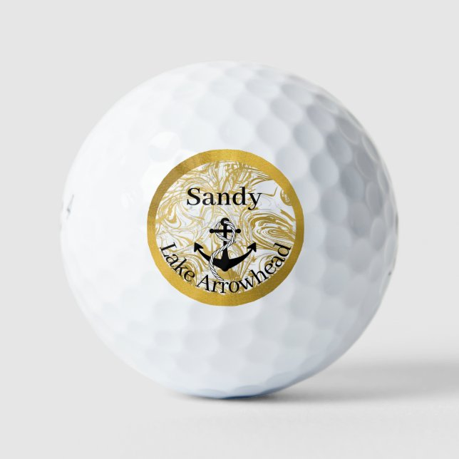 Gold und weißer Marmor, schwarz Golfball (Vorderseite)