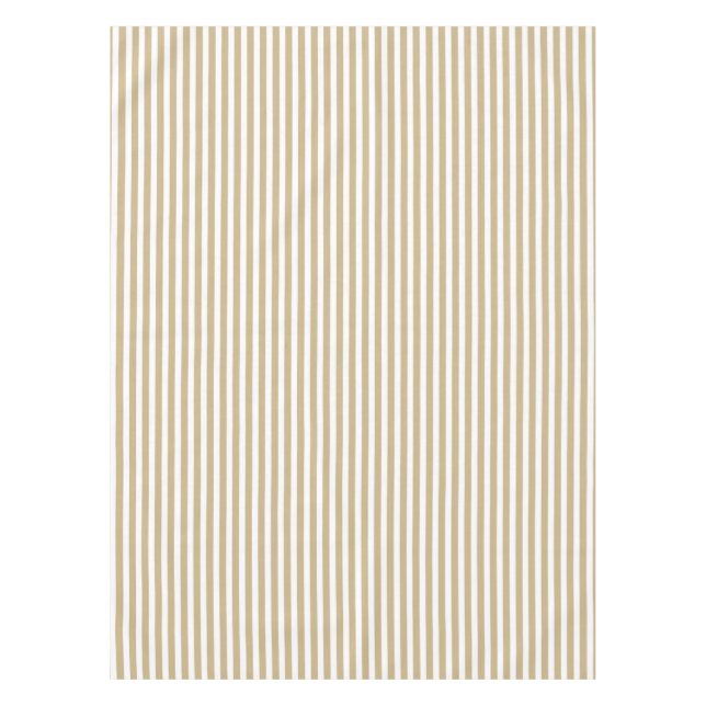 Gold-und weißes Weihnachtszuckerstange-Streifen Tischdecke (Vorderseite)