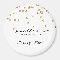 Gold- und Weißpolka-Dots-Glitzer Save the Date