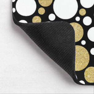 Gold- und Weißpolka-Punkte Mousepad