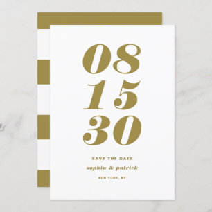 Gold und White Bold Italienische Typografie Modern Save The Date