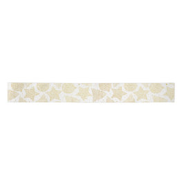 Gold und White Christmas Pattern Ribbon Satinband