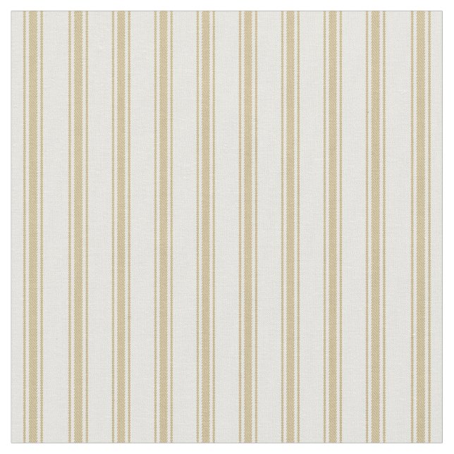 Gold- und White Classic Ticking Stripes Stoff (Nahaufnahme)