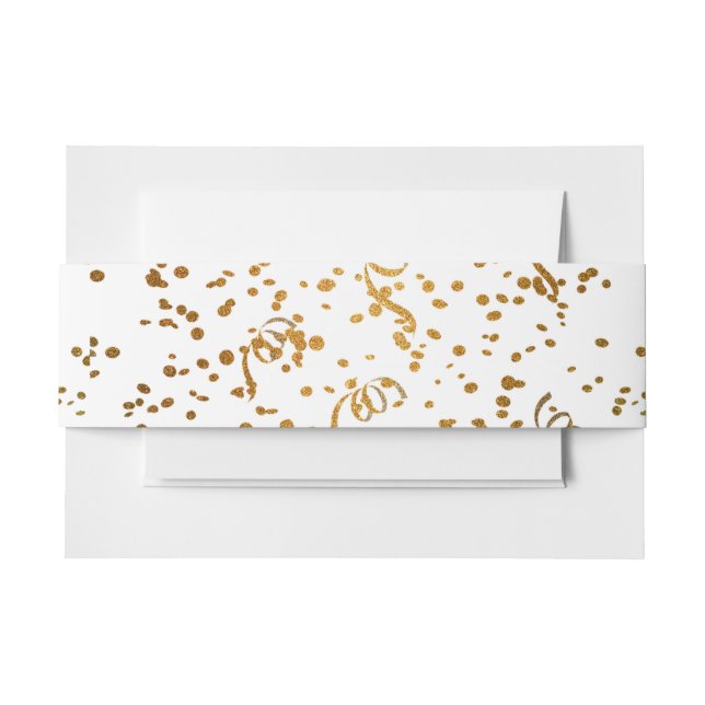 Gold und White Confetti Wedding Bly Band (Vorderseite Beispiel)