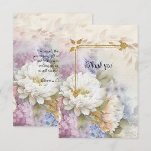 Gold und White Dahlias Candlelight Dankeskarte
