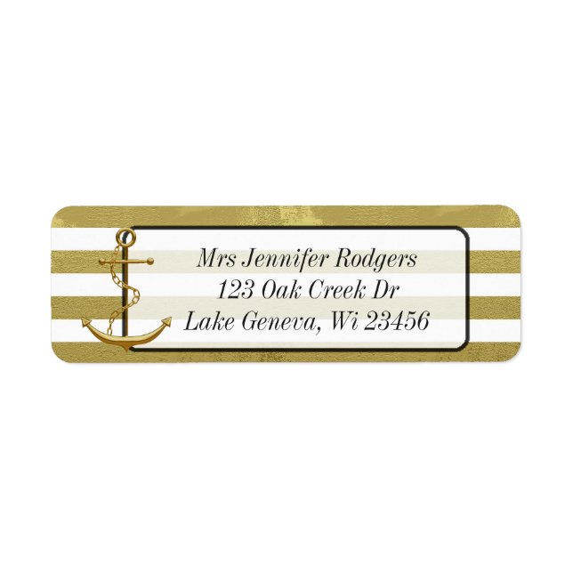 Gold und White Nautical Themed Anchor (Vorne)