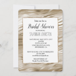 Gold und White Ombre Zebra Animal Brautparty Einladung