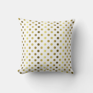 Gold und White Polka Dot Decorator Akzent Kissen