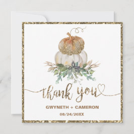 Gold und White Pumpkins Fall danke