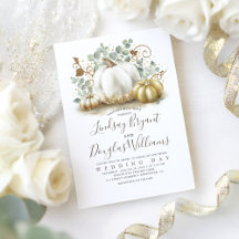 Gold und White Pumpkins Rustikale Moderne Hochzeit