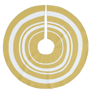 Gold und White Rings Weihnachtsbaumrock Polyester Weihnachtsbaumdecke