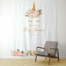 Gold Unicorn Babydusche Hintergrund