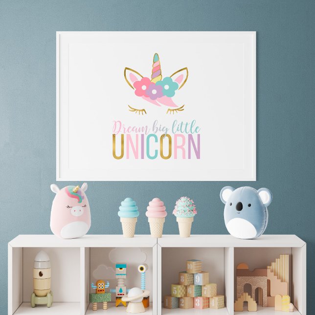 Gold Unicorn Face Girl's Room Poster (Von Creator hochgeladen)