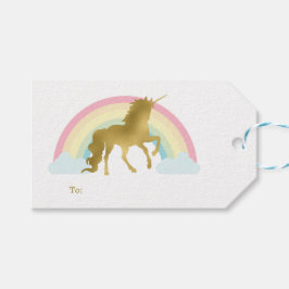 Gold Unicorn Geburtstag Geschenkanhänger