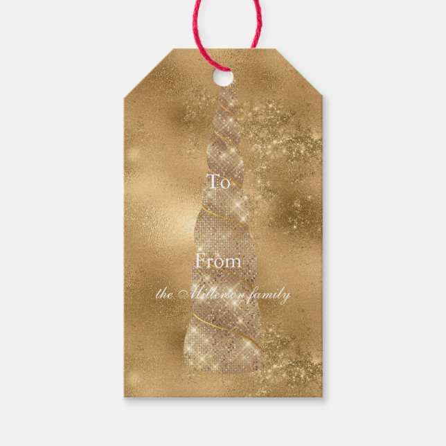 Gold Unicorn Geschenkanhänger (Vorderseite)