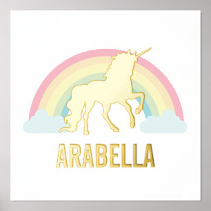 Gold Unicorn Personalisierter Name Foliendrucke