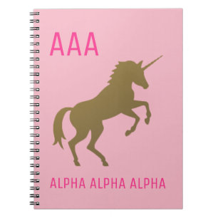 Gold Unicorn Studentinnenverbindung Notebook Notizblock