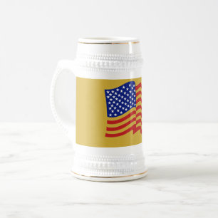 Gold US Flag Patriotic Beer Stein Bierglas