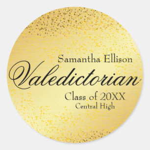 Gold Valedictorian Personalisiert Gold Sticker