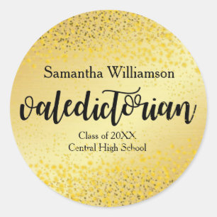 Gold Valedictorian Personalisiert Gold Sticker
