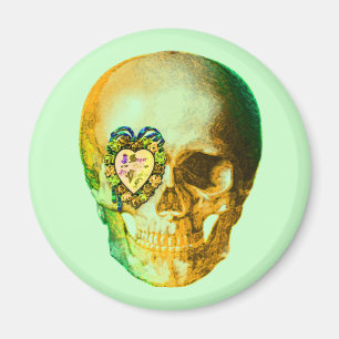 Gold Valentine Skull Magnet