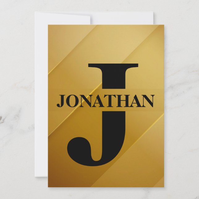 Gold-Vater-Initial-Name-Würdigungsdesign Feiertagskarte (Vorderseite)
