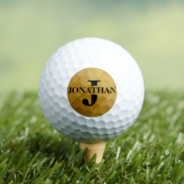 Gold-Vater-Initial-Name-Würdigungsdesign Golfball (Insitu T-Shirt)