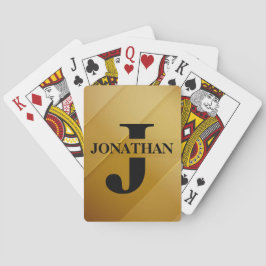 Gold-Vater-Initial-Name-Würdigungsdesign Spielkarten