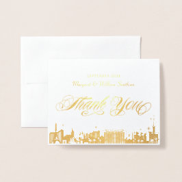 Gold Vegas Strip Skyline Las Vegas Vielen Dank Folienkarte