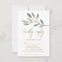 Gold Veined Eucalyptus Song Request RSVP Card